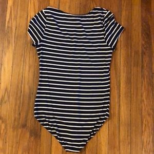Anthropologie Tops - Little Black Bodysuit Brand navy striped bodysuit Anthropologie Tops - Little Black Bodysuit Brand navy striped bodysuit